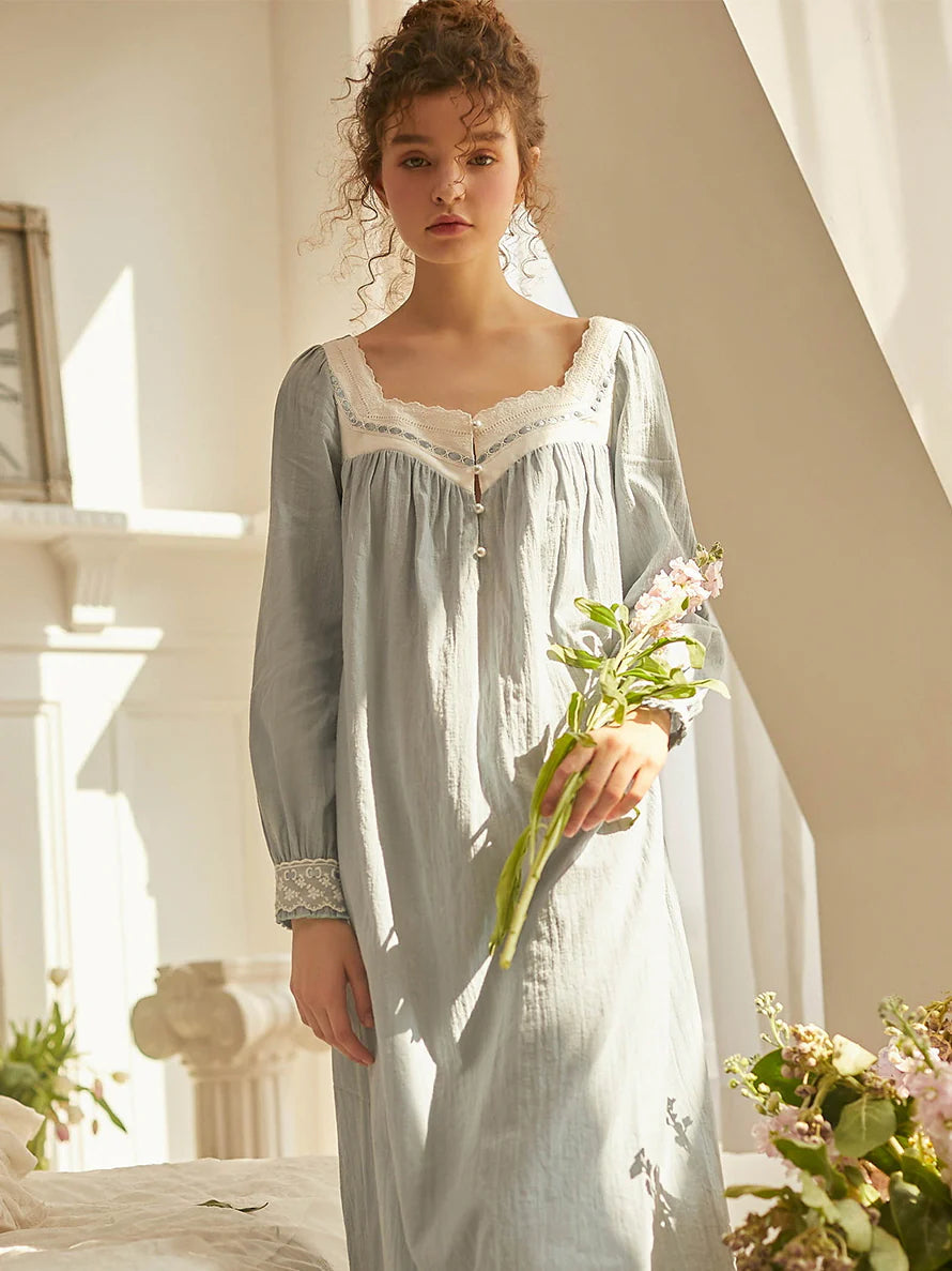 Vintage Light Blue Lace Nightgown