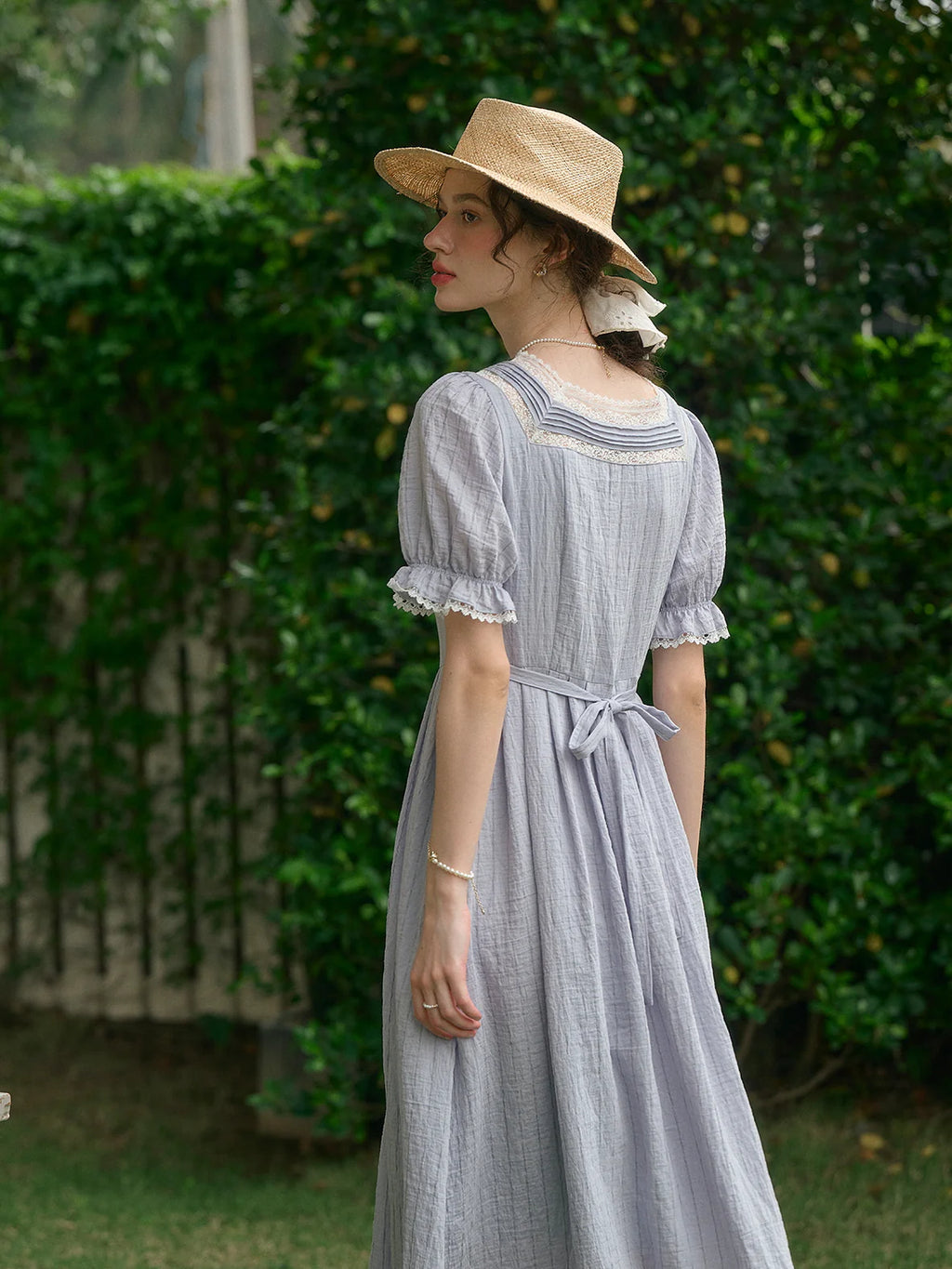 Sophia's Lace Whisper Blue Dress