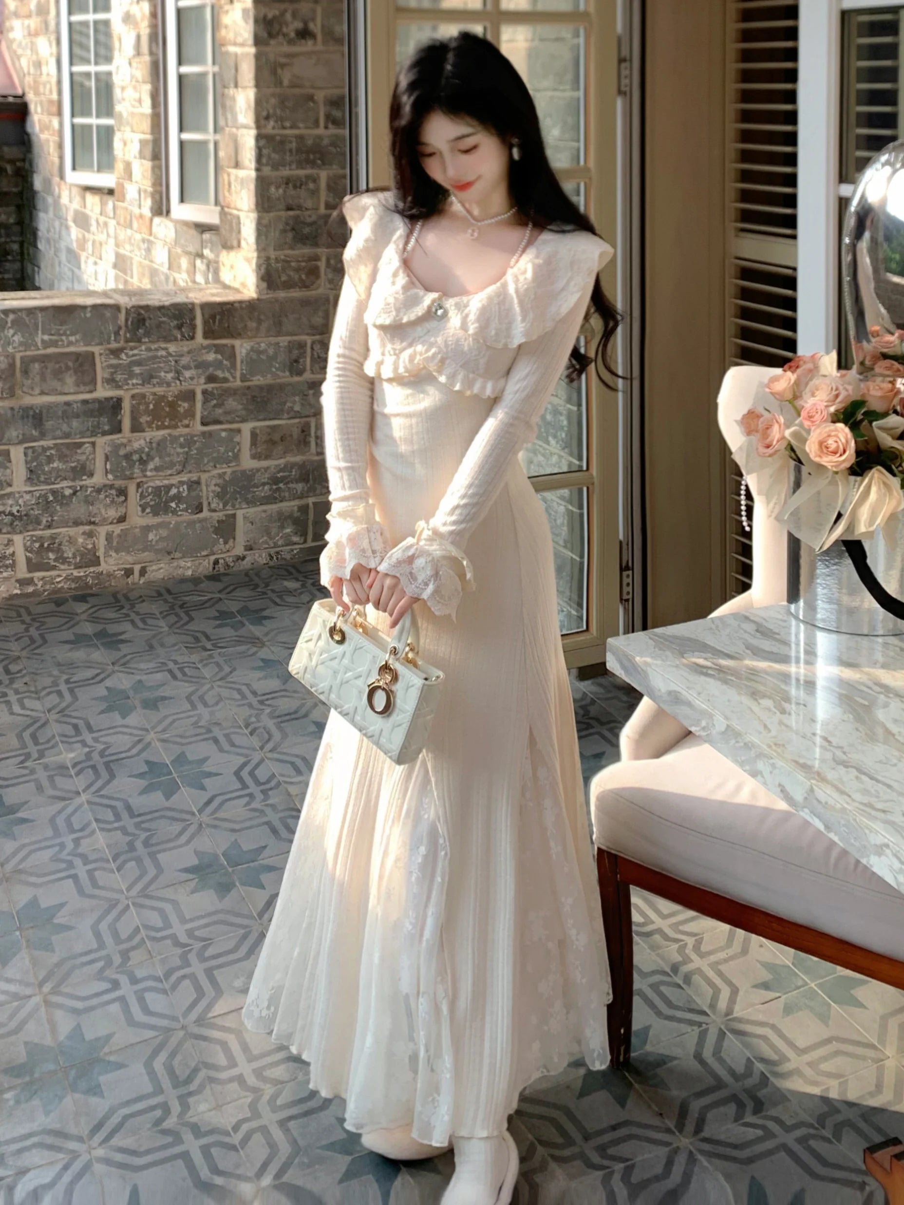 Princess Ruffle Lace Elegance Gown