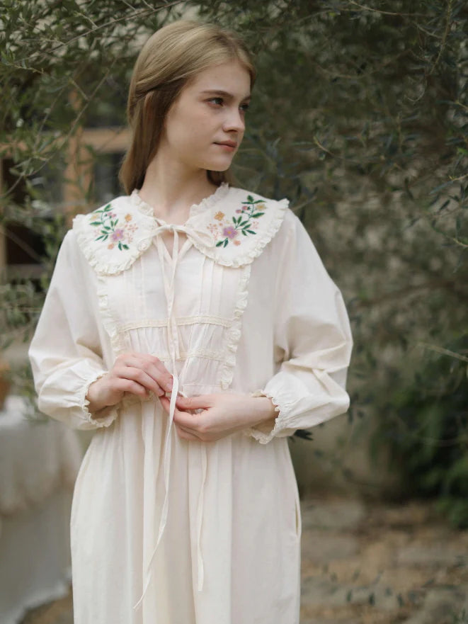Woodland Story Embroidered Cotton Dress