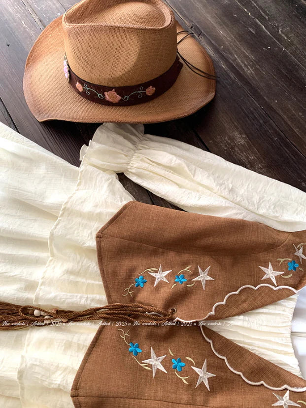 Western Prairie Embroidered Vest Dress