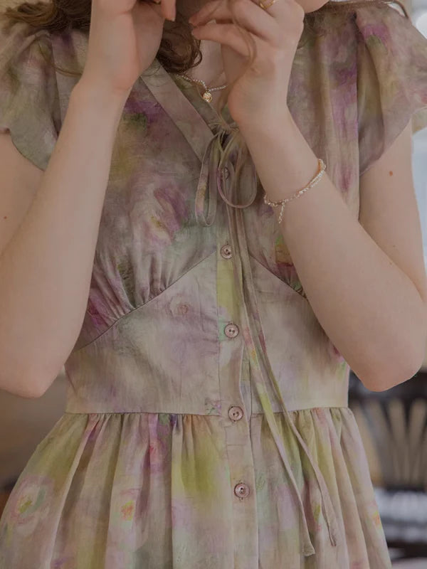 Serene Pastel Floral Dress