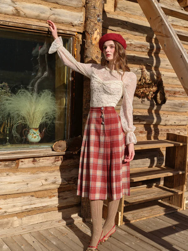 Vintage Floral Lace Long Blouse