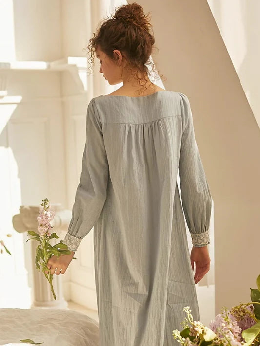 Vintage Light Blue Lace Nightgown