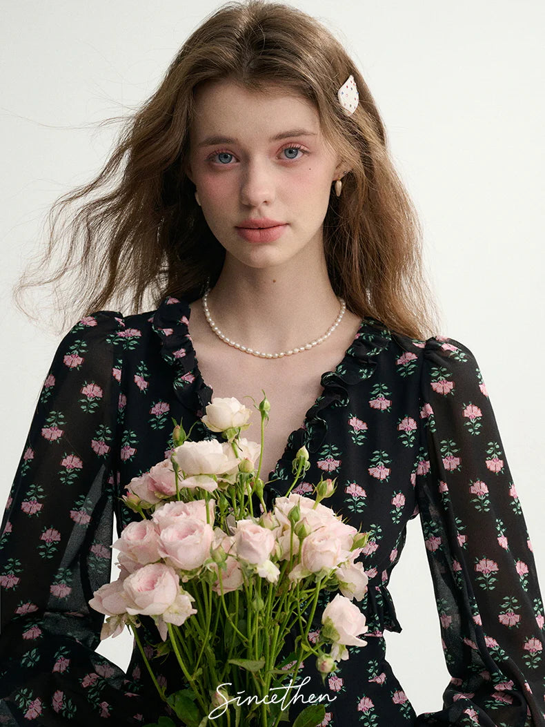 Midnight Rose Vintage Blouse