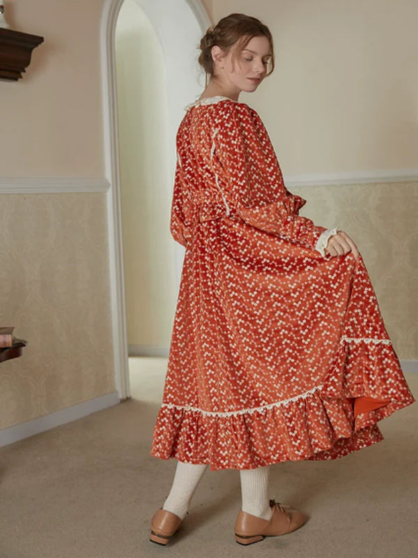 Autumn's Flaming Whisper Dress