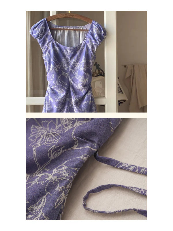 Blue Garden Floral Dress