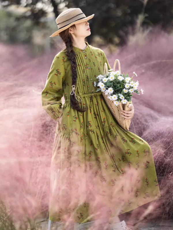 Green Harmony Floral Dress