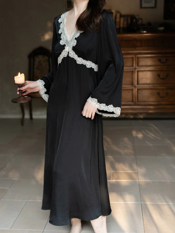 Midnight Poem Noir Lace Nightgown