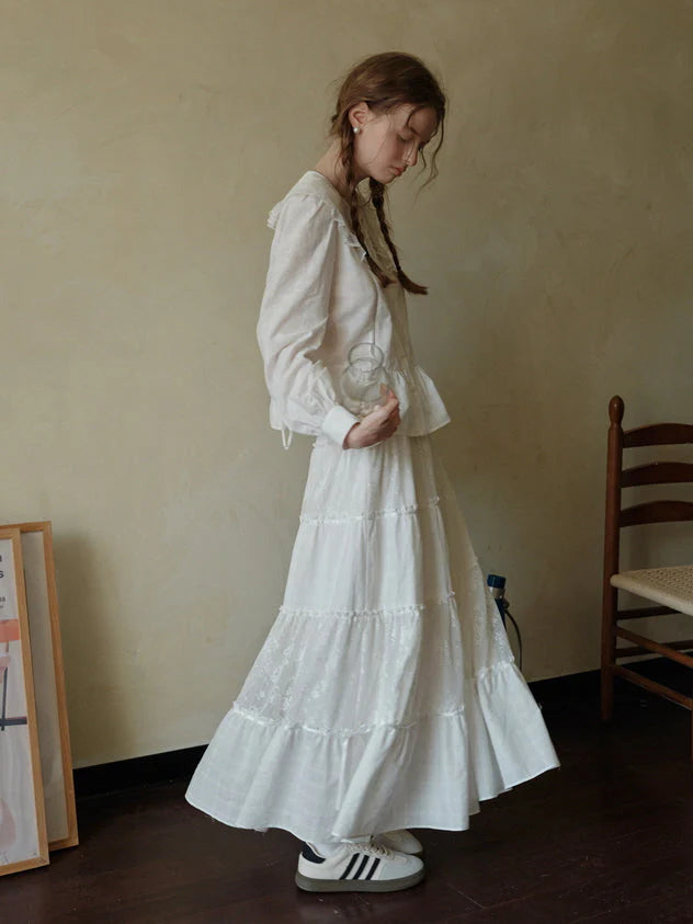 Dreamy Lace Tiered Maxi Skirt