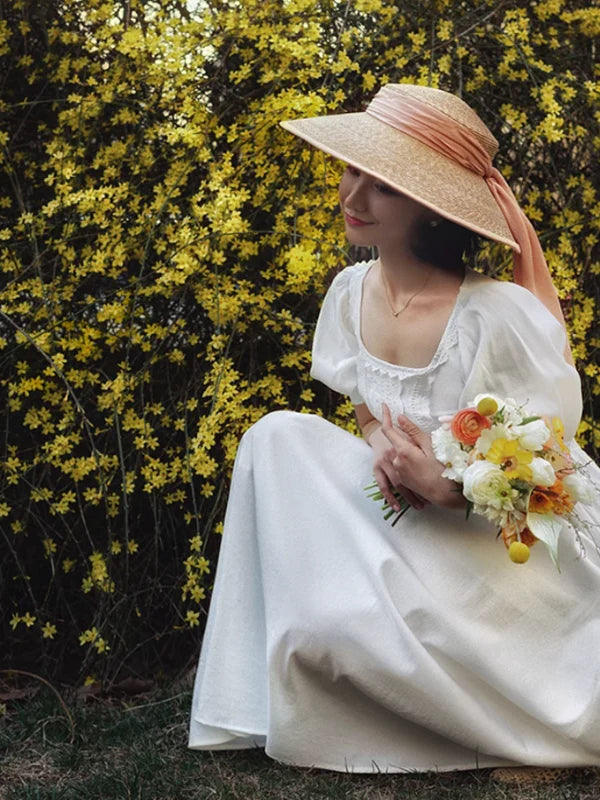 Vintage Lace Elegance White Dress