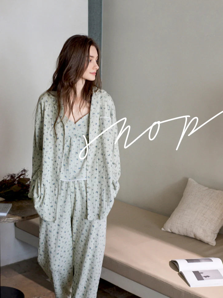 Pastel Floral Cotton Pajama Set