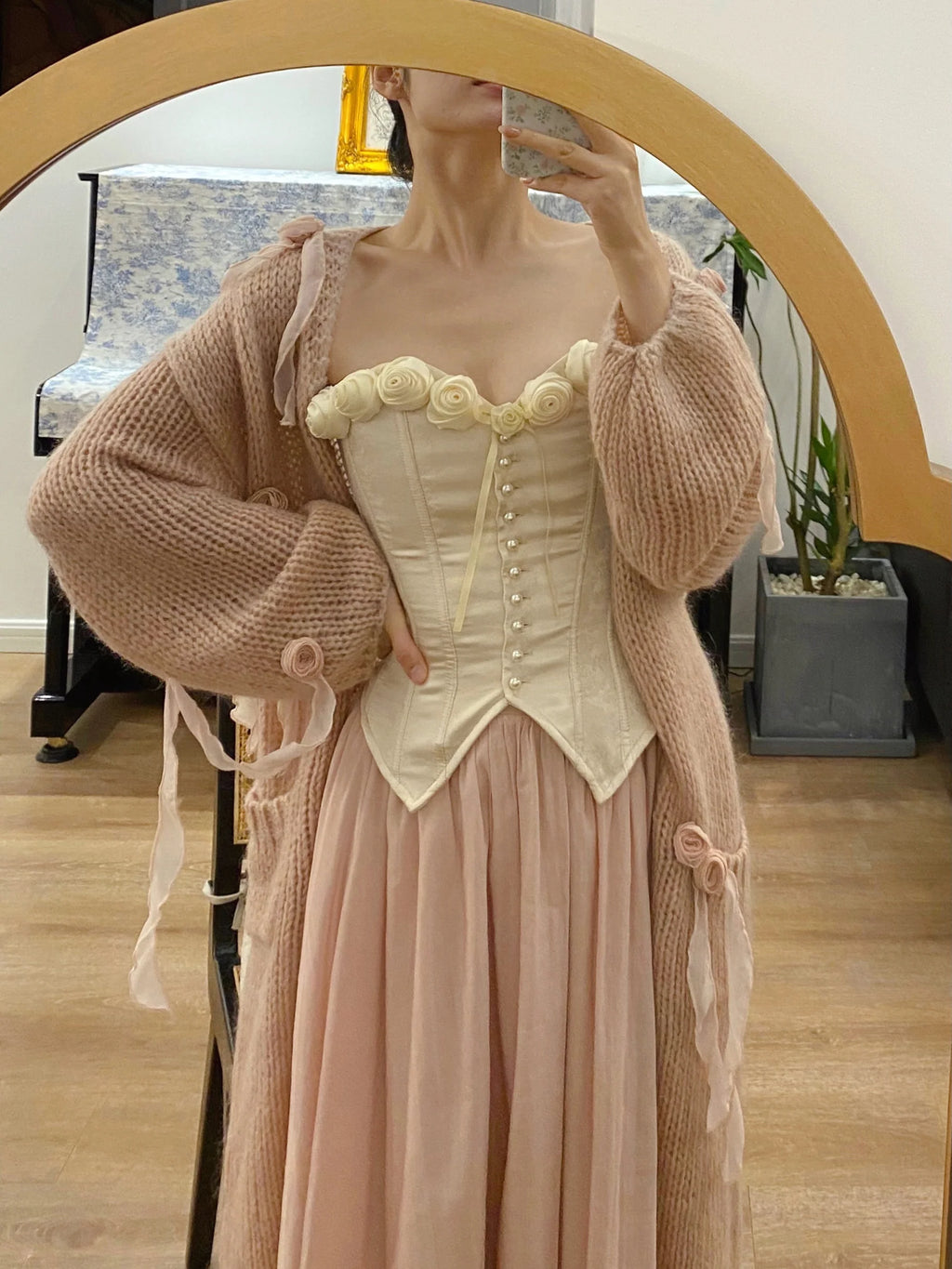 Rose Blossom Herringbone Corset