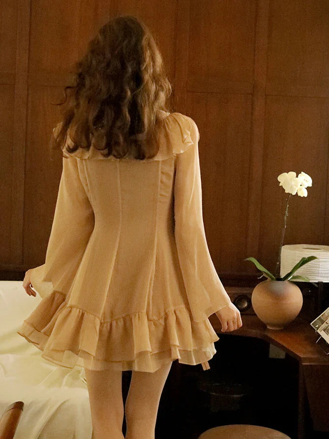 Ruffled Sequin Embellished Dress