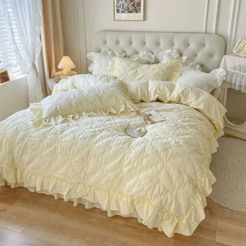 Yellow Cozy Quilting Duvet Cover Set