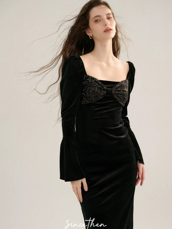 Starry Velvet Elegance Dress