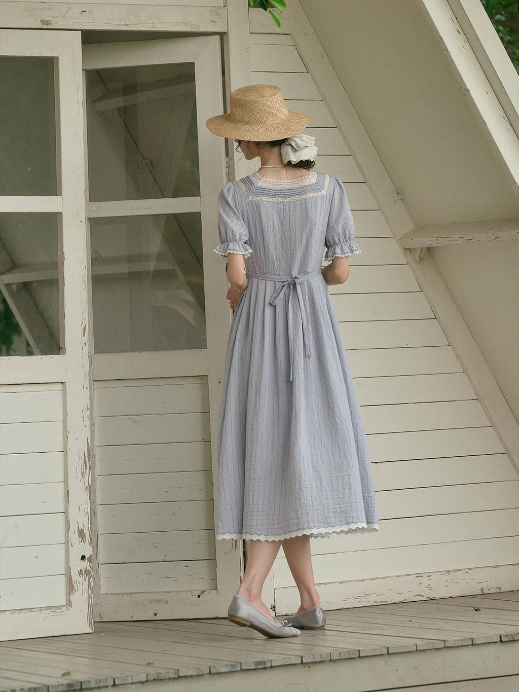 Sophia's Lace Whisper Blue Dress