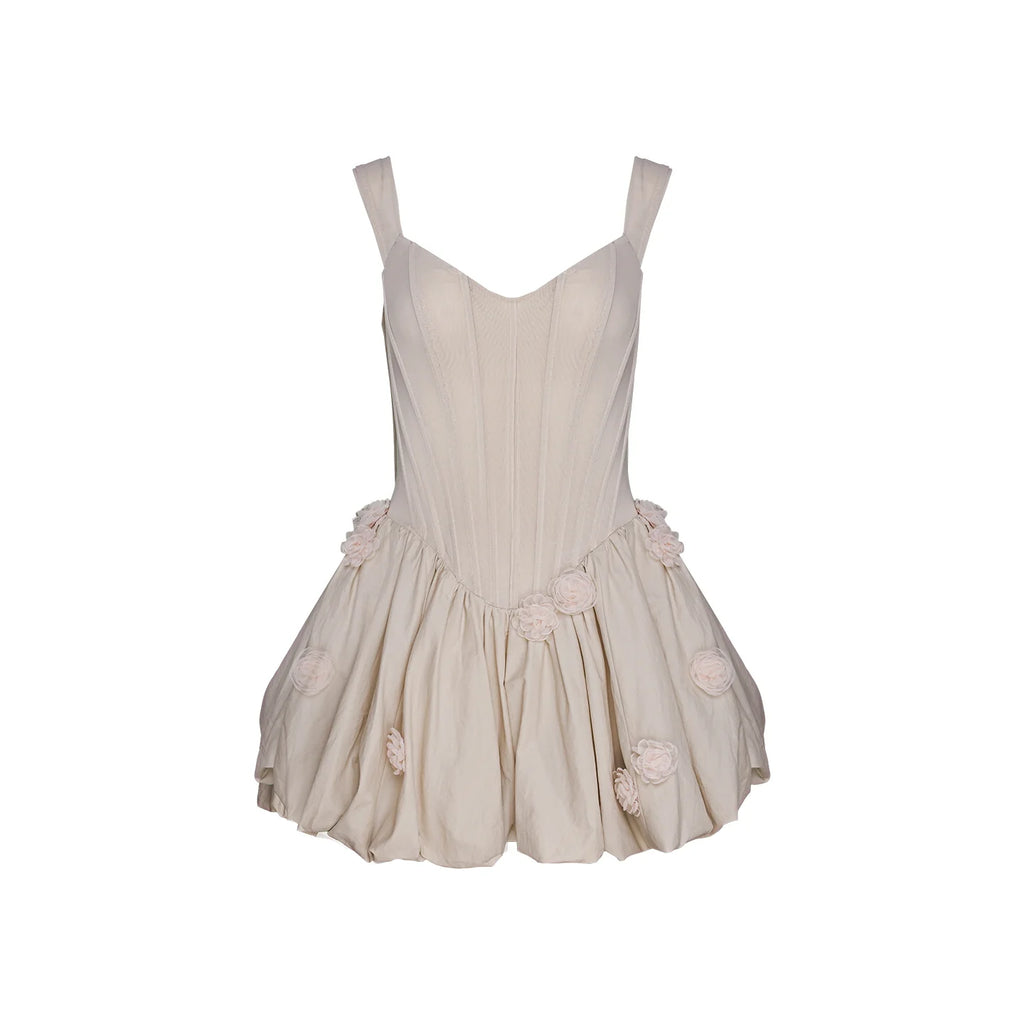 Light Pink Corset Bubble Hem Dress