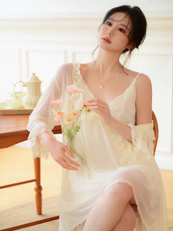 Soft Yellow Dreamer Nightgown Set