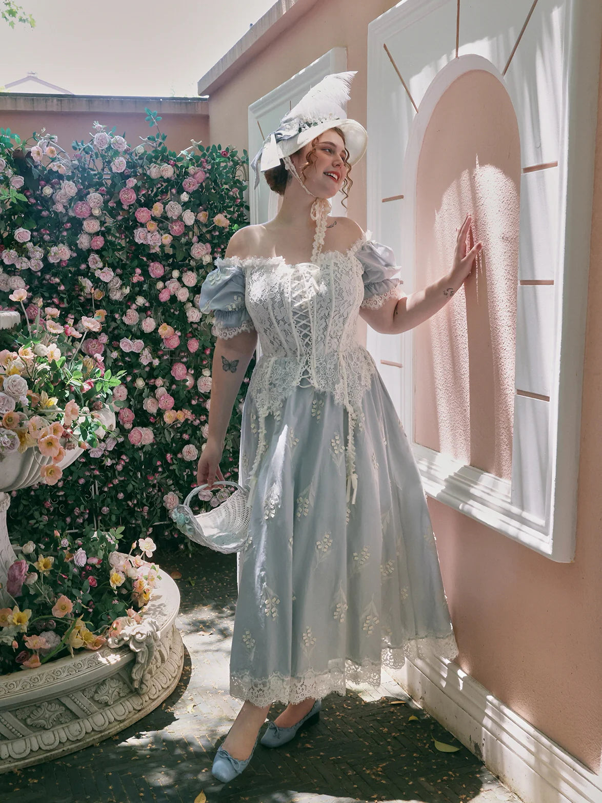 Regency Garden Lace Corset Dress