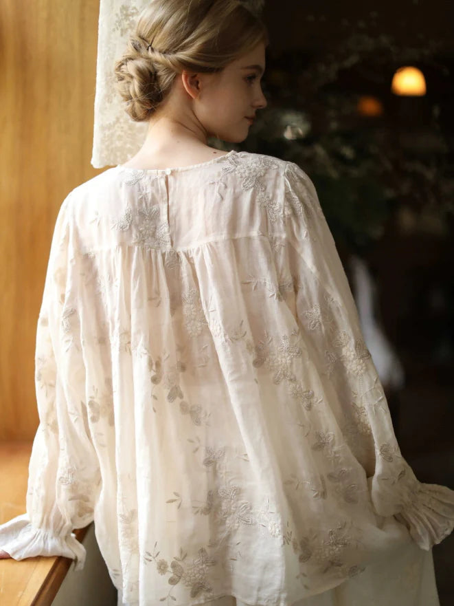 Moonlit Garden Embroidered Blouse