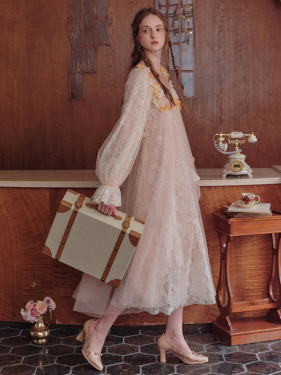 Sunset Blossom Lace Dress