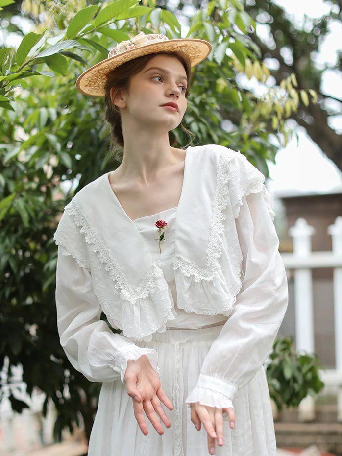 Lucy's Retro Floral Elegance Blouse