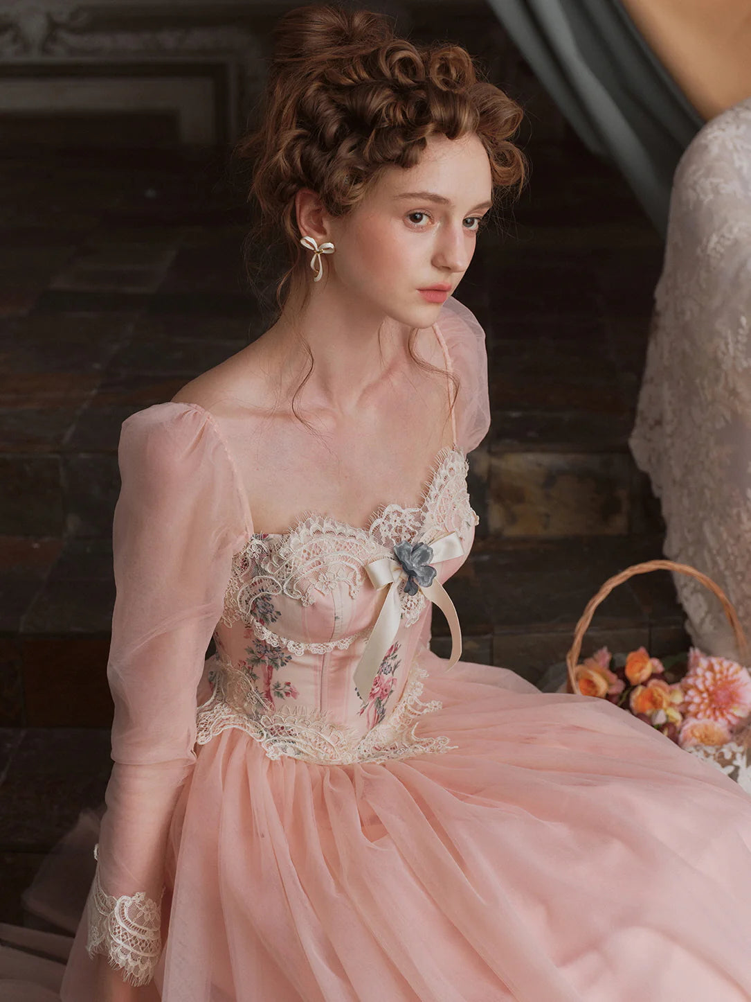 Floral Elegance Vintage Ball Gown