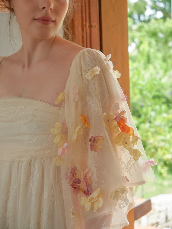 Floral Sleeves Enchanted Garden Bloom Dress