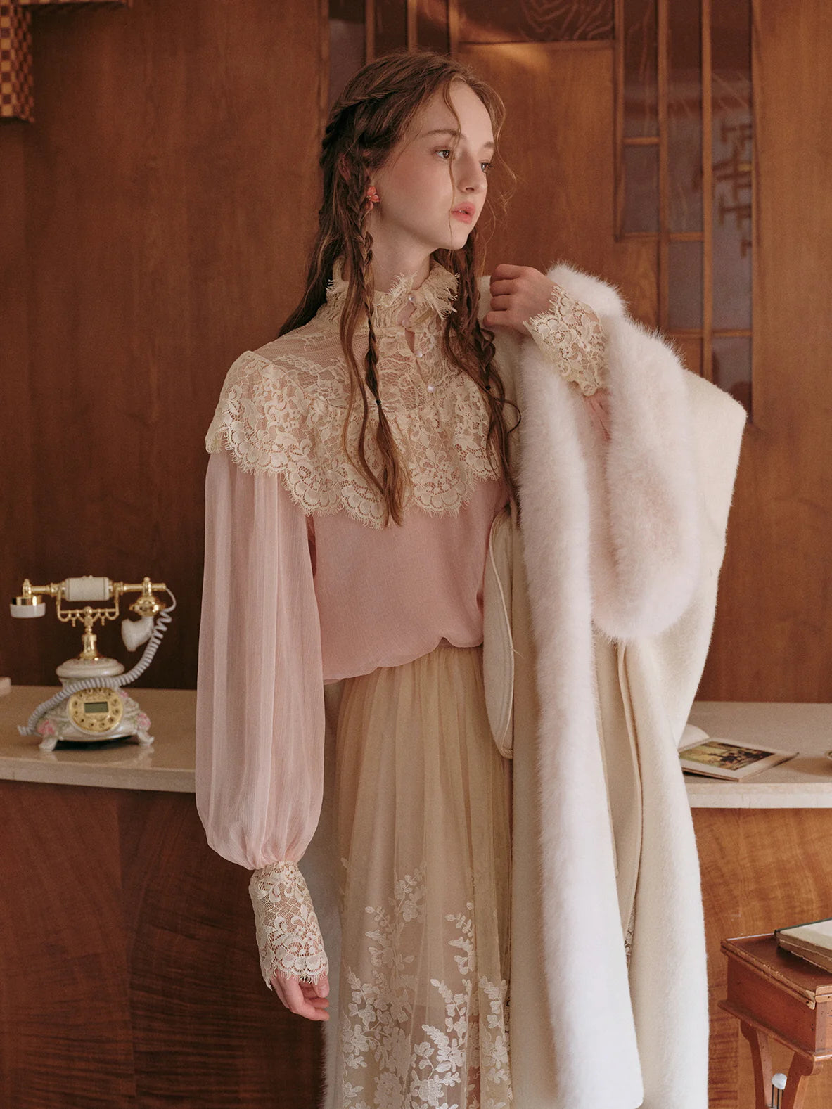 Ethereal Vintage Lace Tiered Skirt