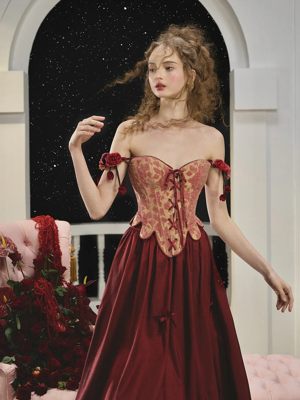 Vintage Layered Scarlet Tulle Skirt