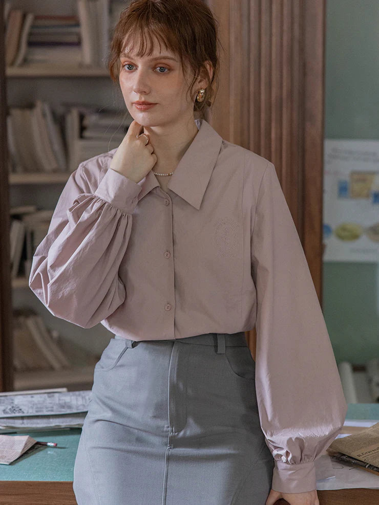 Lavender Blossom Embroidered Blouse