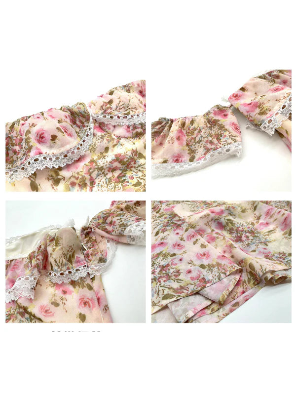 Blush Garden Lace Off-Shoulder Dress