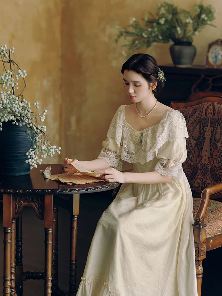 Storybook Lace Capelet Dress