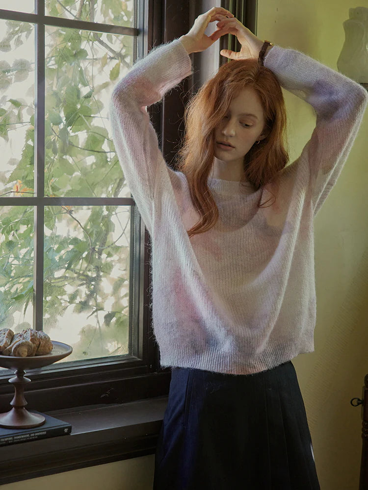 Soft Pastel Butterfly Knit Sweater