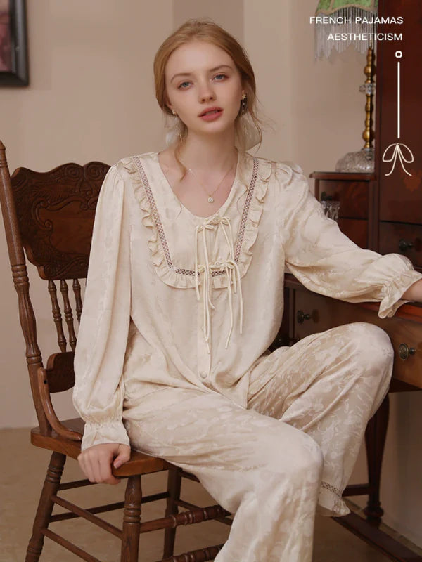 Beige Blossom Elegance Nightgown