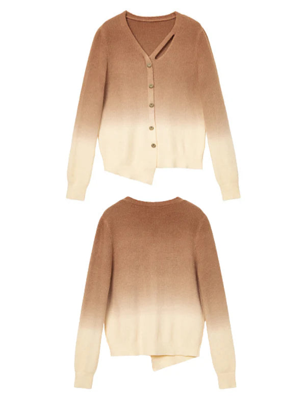 Fairycore Gradient Brown Cardigan