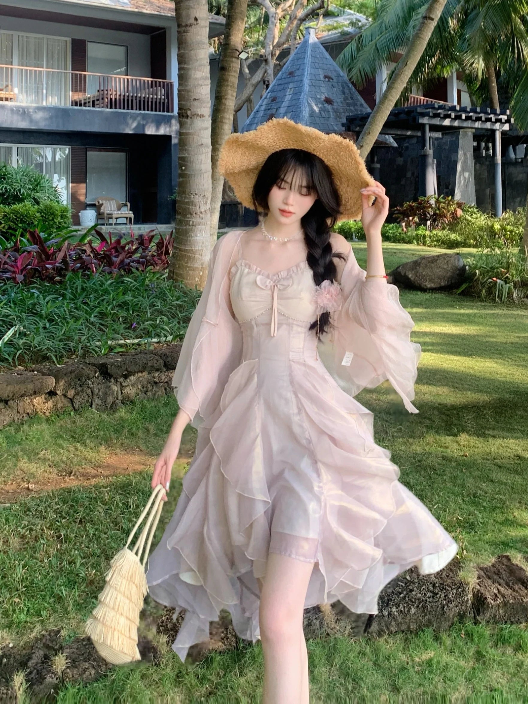 Enchanted Petal Ruffle Dress