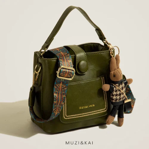 Retro Strap Crossbody Bucket Bag
