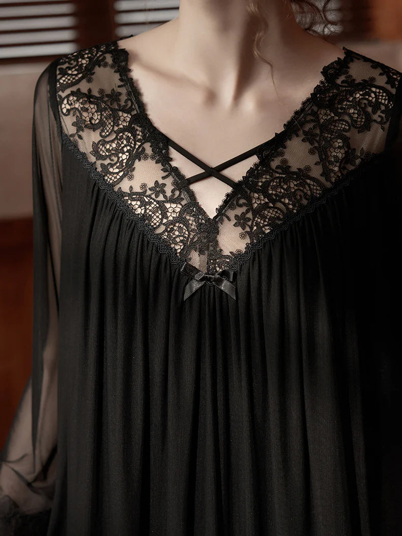Romantic Lace Sheer Nightgown