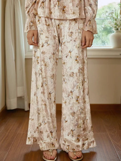 Dreamy Floral Velvet Loungewear Set