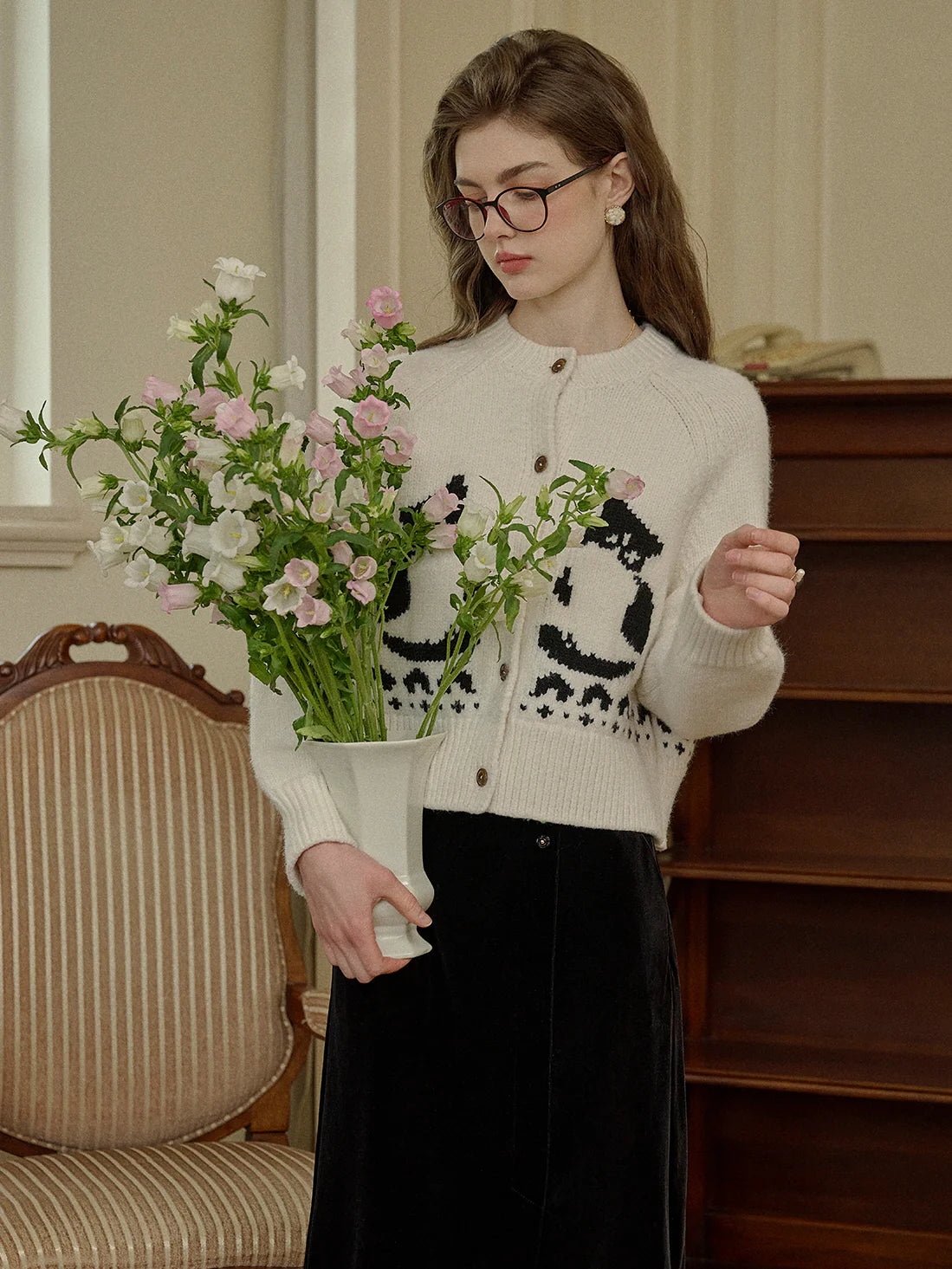 Charming Cat-Inspired Knit Cardigan