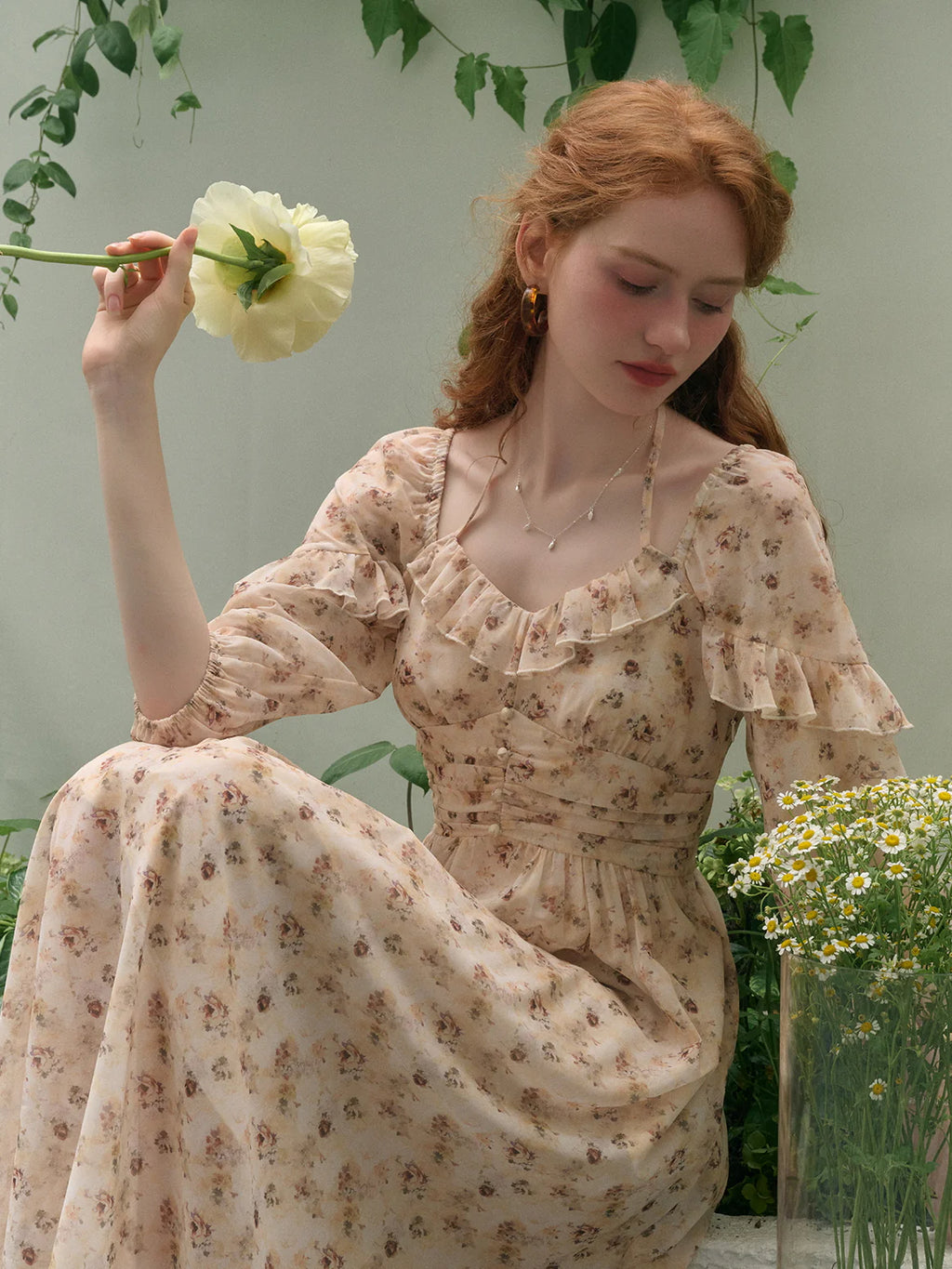 Lily's Retro Floral Fantasy Dress