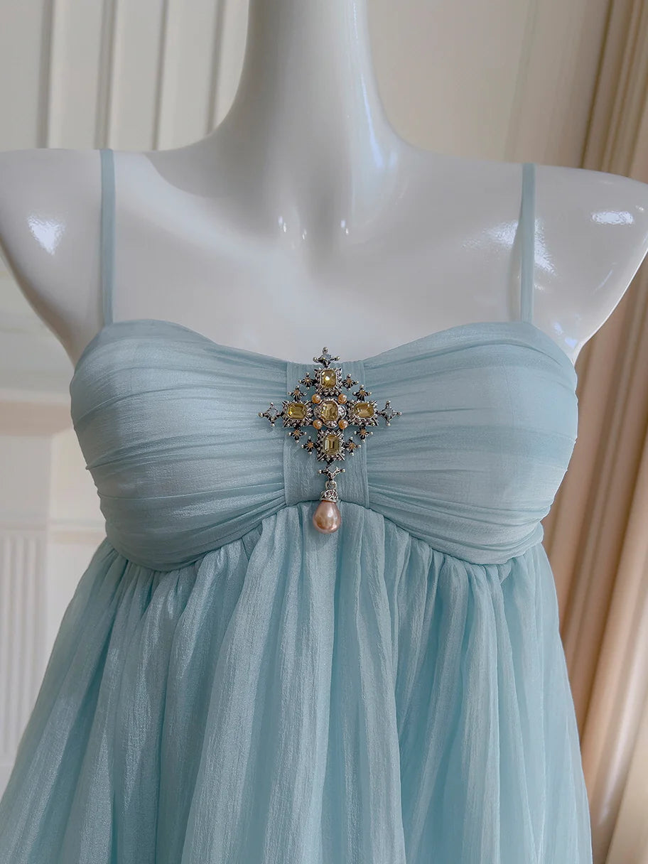 Blue Enchanted Jewel Layered Dress