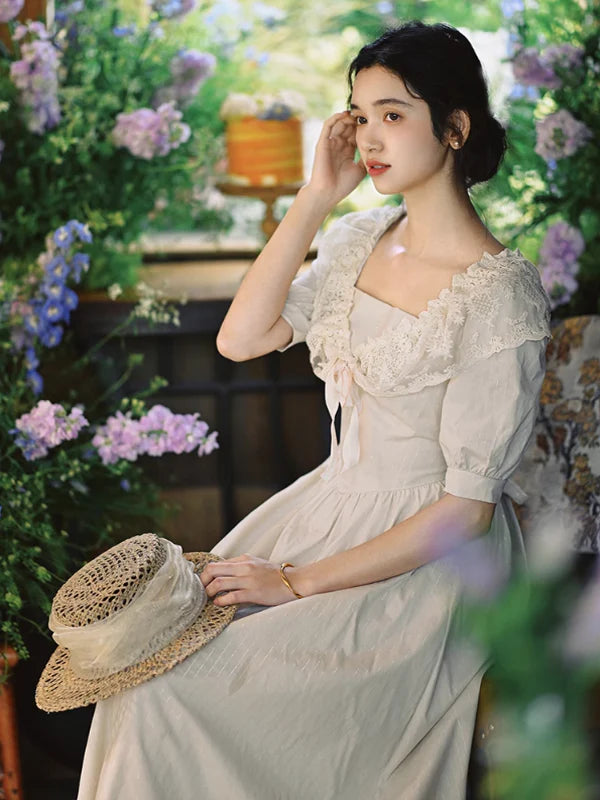 Vintage Charm Cream Lace Dress