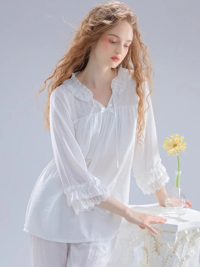 Enchanted Lace Ruffle Pajama Set