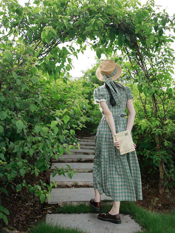 Enchanted Garden Check Dress with Frills