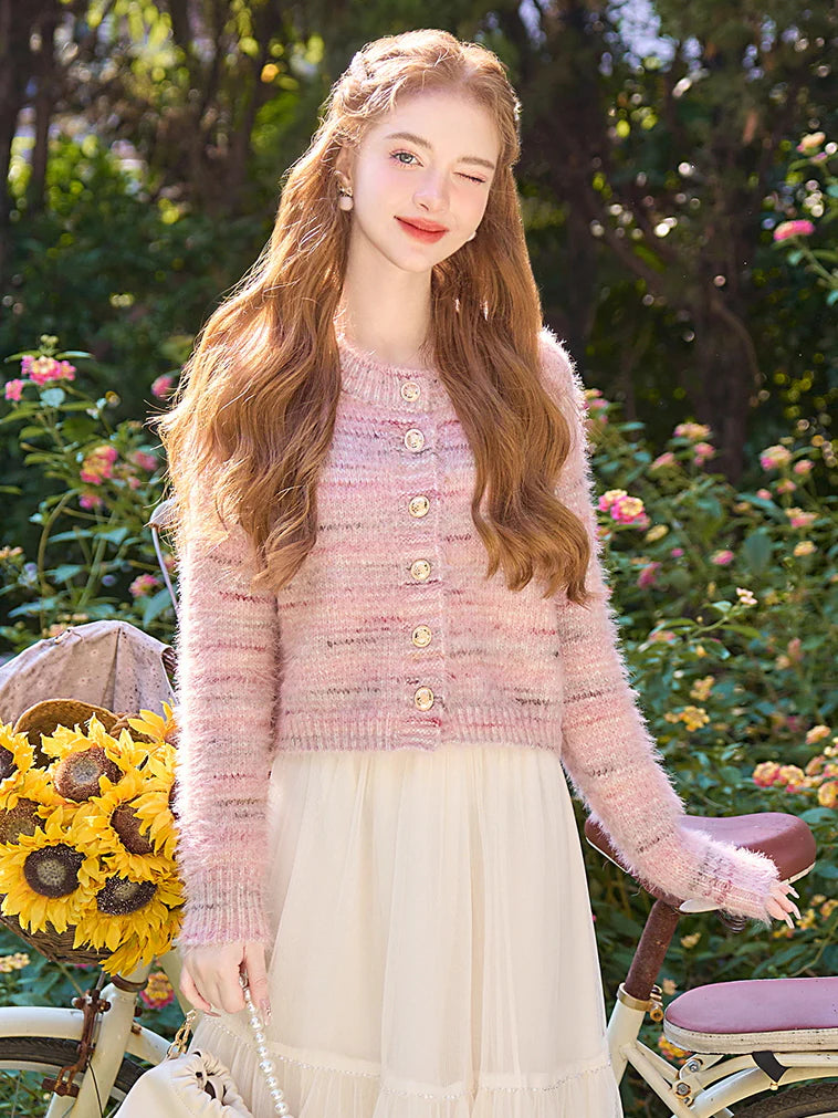 Cozy Dreamy Pink Knit Cardigan