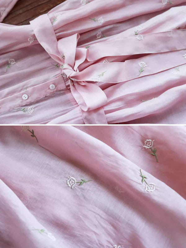 Sunlit Garden Floral Embroidered Dress