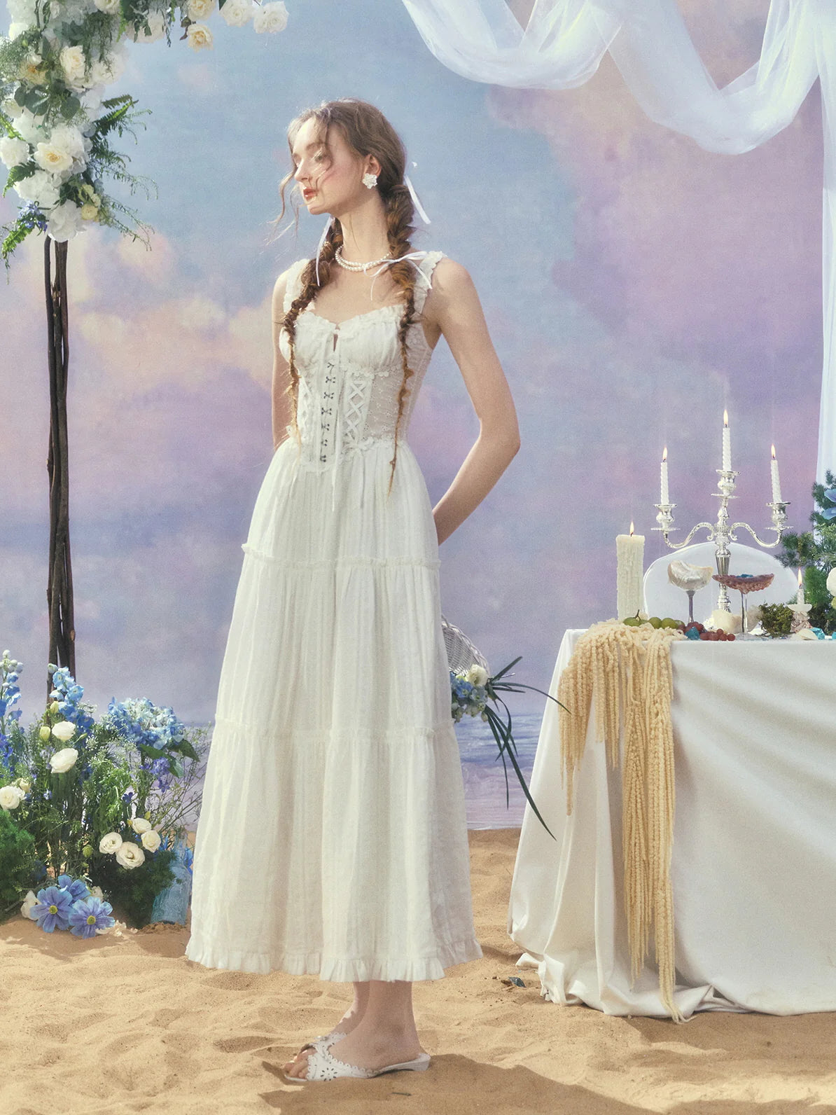 Ethereal Princess Whtie Corset Dress